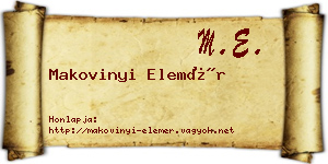 Makovinyi Elemér névjegykártya