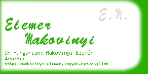 elemer makovinyi business card